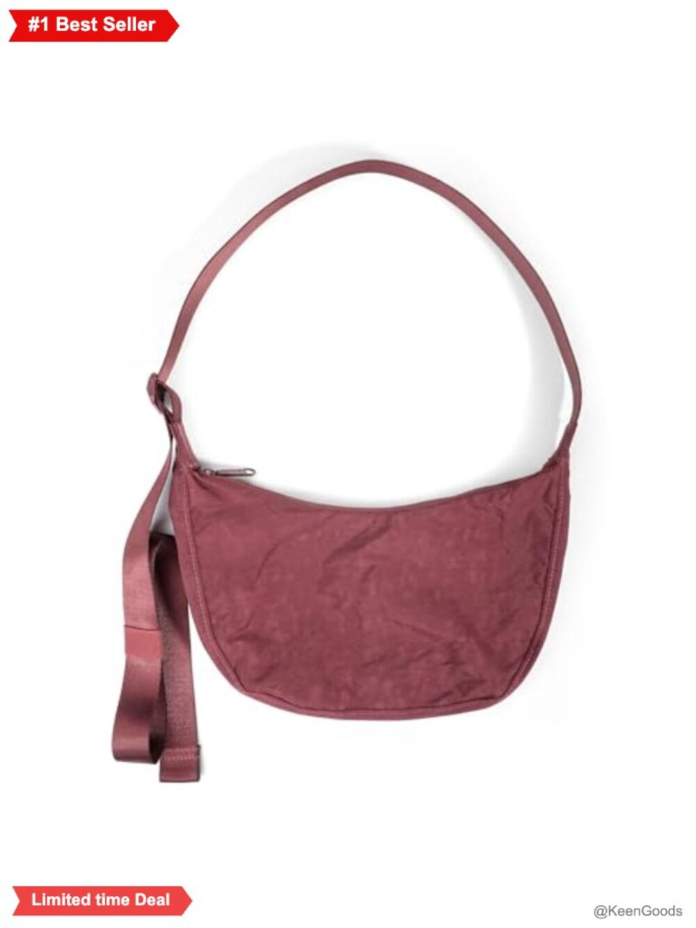 Nylon Crossbody Crescent Bag Adjustable Strap Slouchy Shoulder